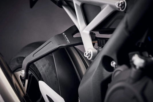 Evotech Triumph Speed Triple 1200 RS Black Exhaust Hanger (2021 - 2024) - Auspuffhalterung | Evotech Performance