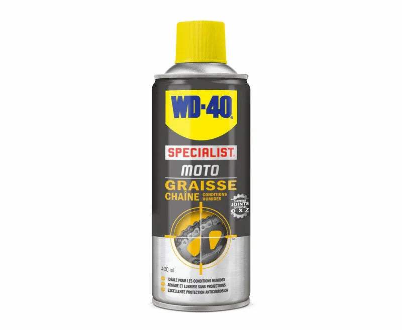 WD-40 Specialist® Motorrad Kettenwachs feuchte Bedingungen - Spray 400ml - Kettenspray | WD 40