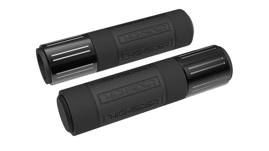 HIGHSIDER Conero Lenkergriffgummi, 7/8 Zoll (22,2 mm), 132 mm, Schwarz glanz mit polierten Fasen