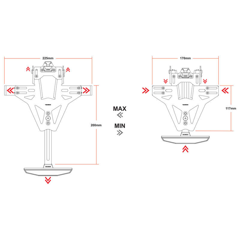 HIGHSIDER Akron-RS PRO Kennzeichenhalter mit Kennzeichenbeleuchtung - Ducati Scrambler 800