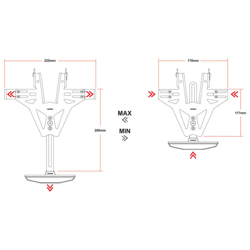 HIGHSIDER Akron-RS Kennzeichenhalter ohne Kennzeichenbeleuchtung - Ducati Super Sport