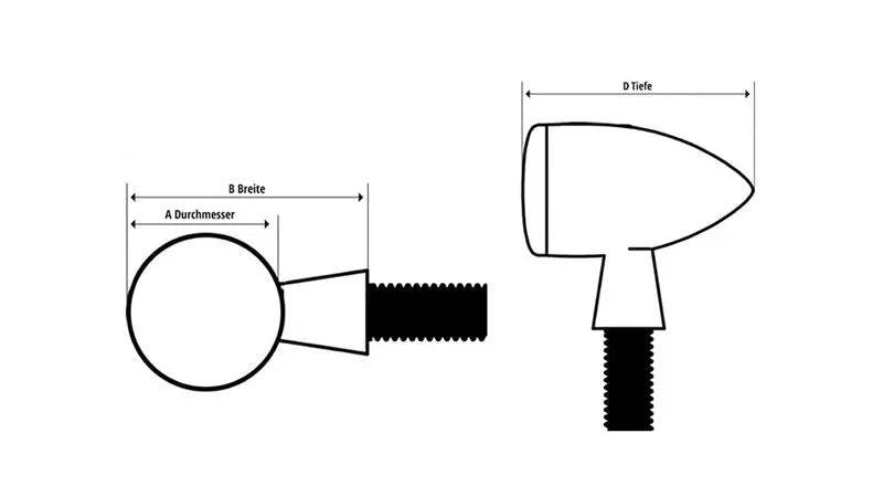 MOTOGADGET Mo.Blaze Disc LED Indicator Gehäuse Schwarz / Linse Klar (Stück), Vorn Links - Blinker | MOTOGADGET