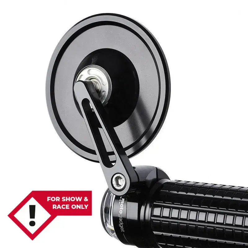 MOTOGADGET Mo.View Spy, Lenkerendenspiegel ohne Glas, rund, schwarz, ohne E-Prüfzeichen (1Stck.) - Lenkerendspiegel | MOTOGADGET