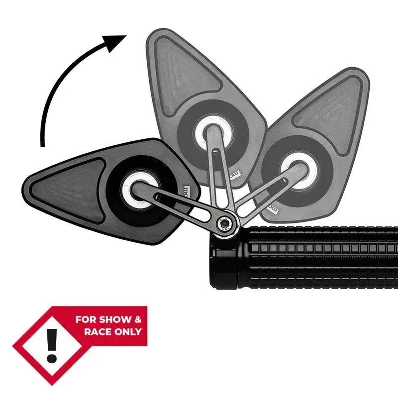 MOTOGADGET Mo.View Blade Flip, glasloser Spiegel, Raute, Gitterpositionen, Schwarz, kein E-Prüfzeichen (1Stck.) - Lenkerendspiegel | MOTOGADGET