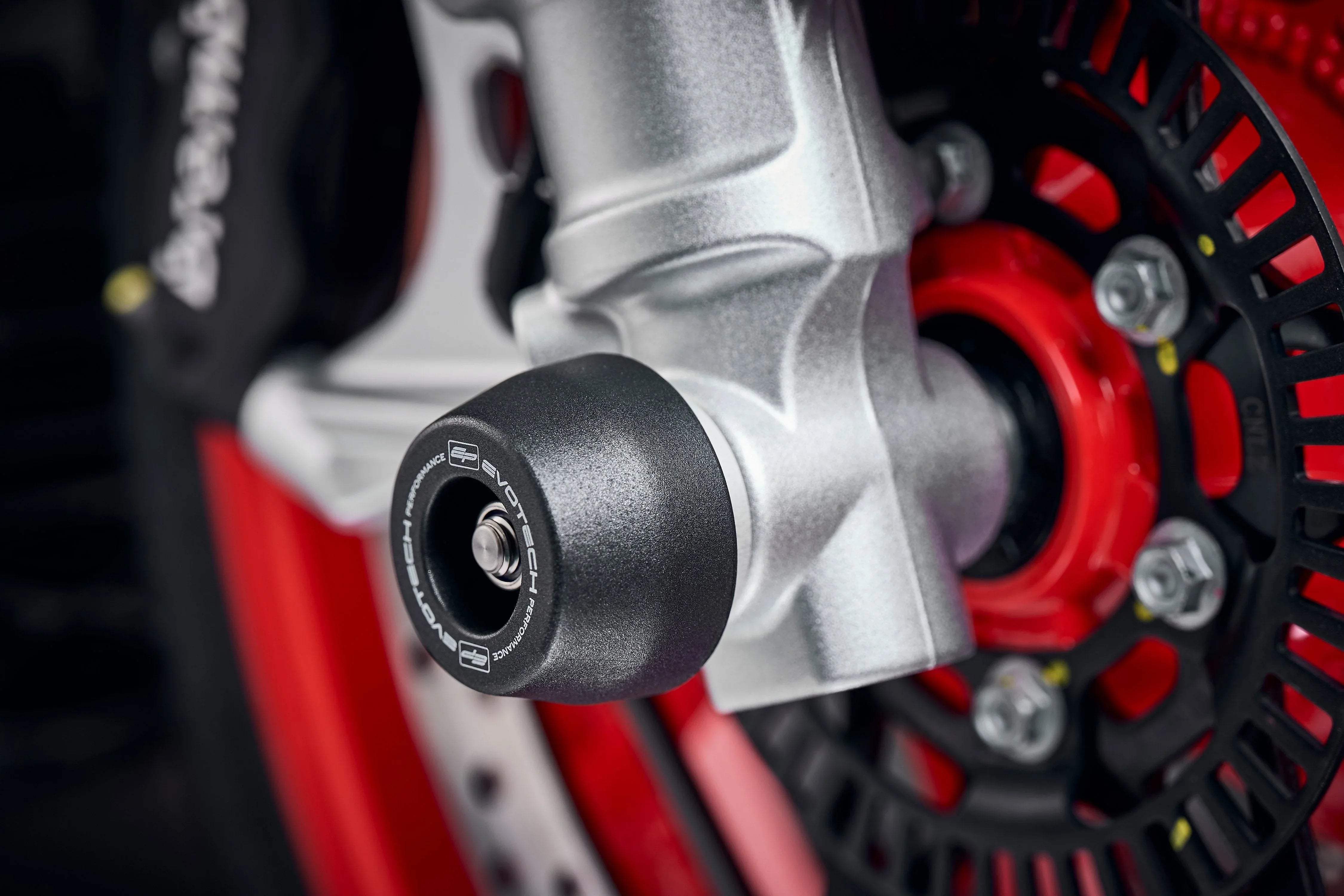 Evotech Performance Front Spindle Bobbins - Aprilia Tuono 660 Factory (2022+) - Spindle Bobbins | Evotech Performance