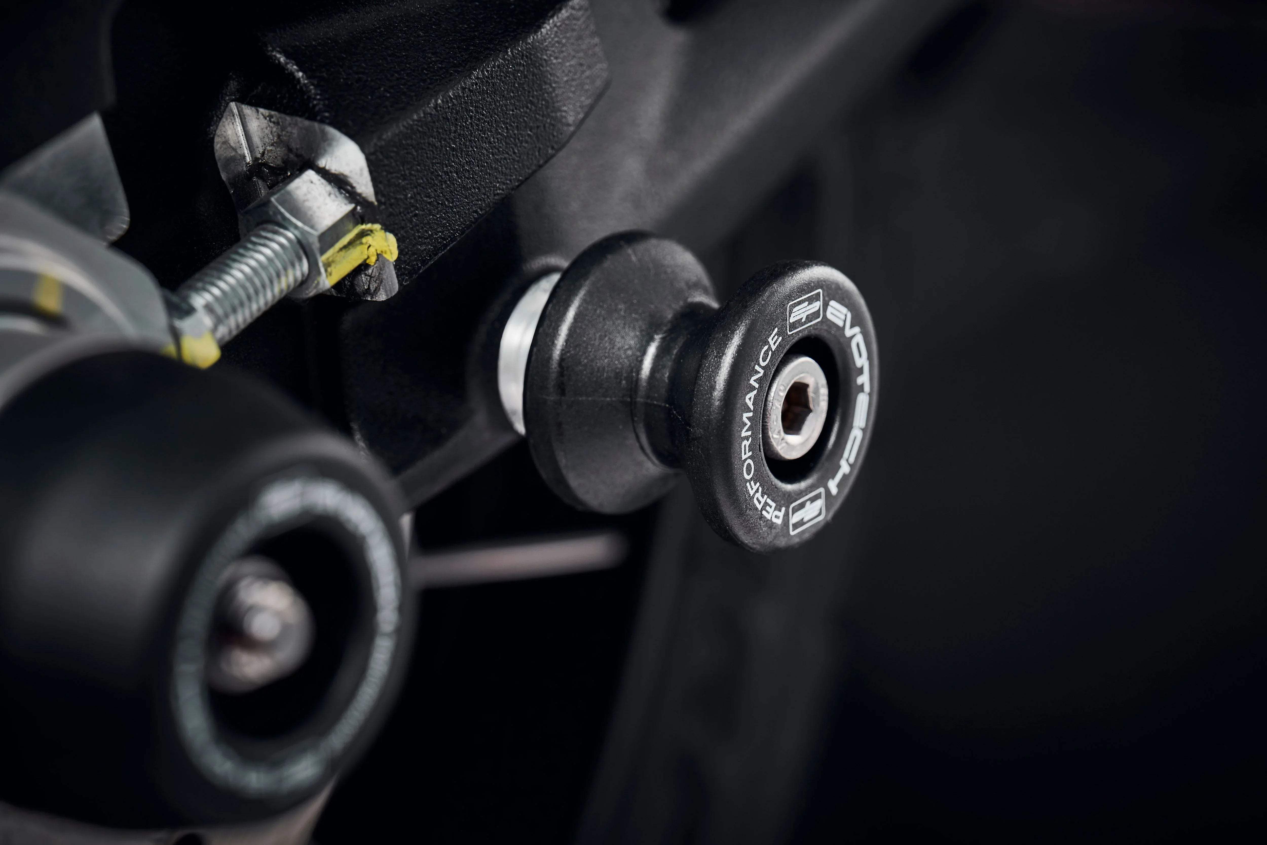 Evotech Performance Paddock Stand Bobbins - Ducati DesertX (2022+) - Alu Bobbins | Evotech Performance