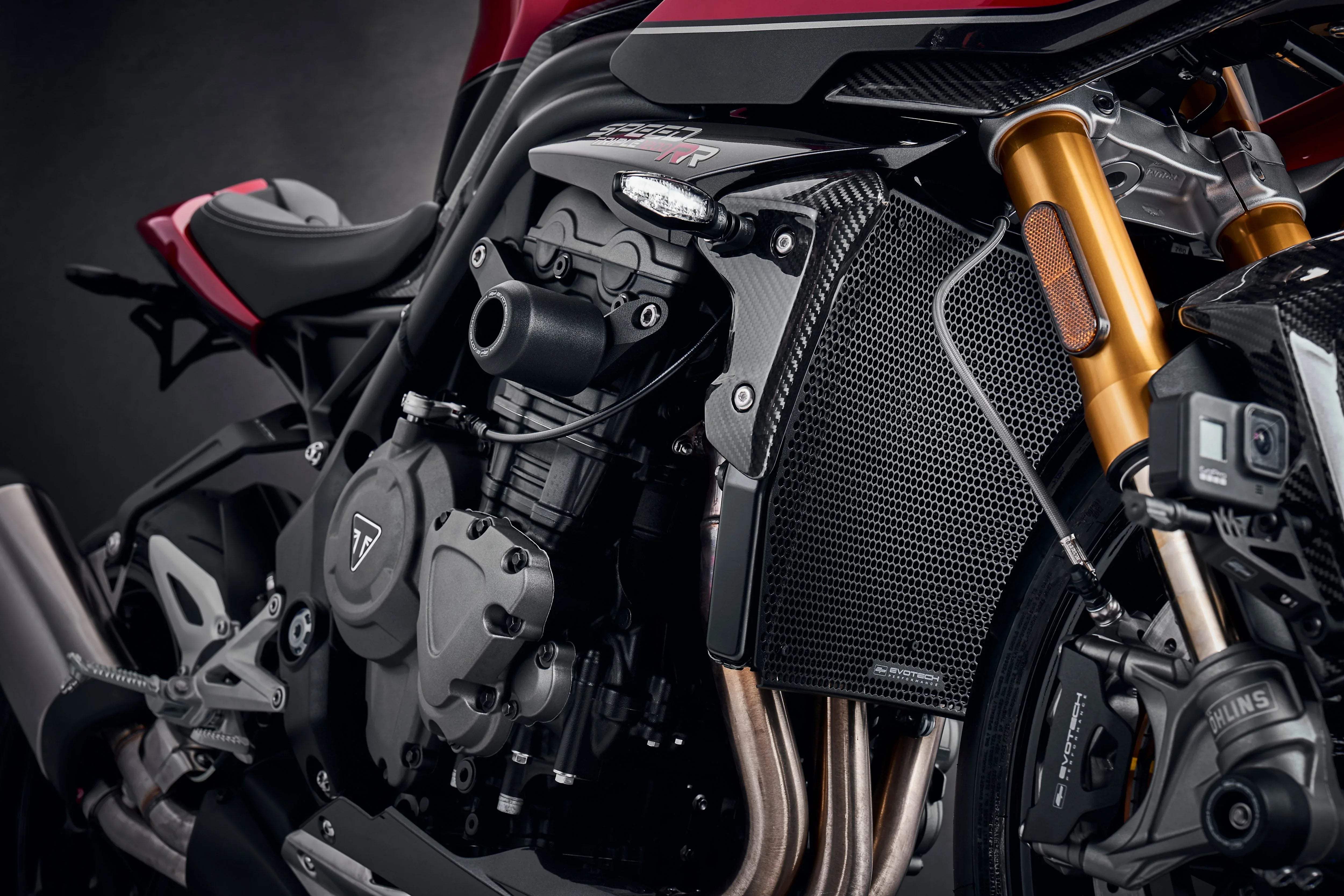 Evotech Performance Radiator Guard (Black) - Triumph Speed Triple 1200 RR (2022+) - Kühlerschutzgitter | Evotech Performance