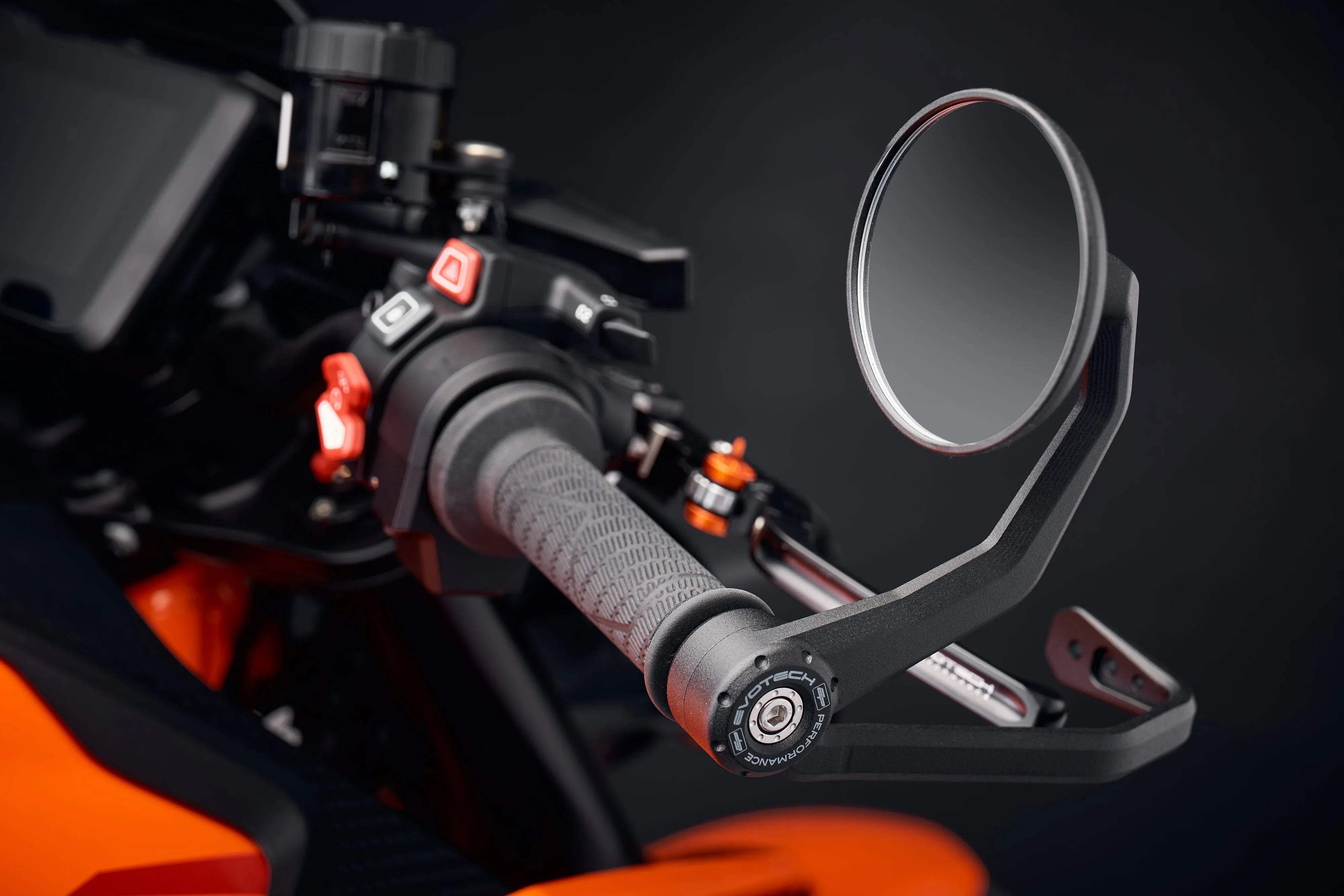 Evotech Bar End Mirrors / Brake and Clutch Protector Kit (Retro) - KTM 1290 Super Duke R (2013-2016) - Lenkerendspiegel / Brems- und Kupplungshebelschutz Kit | Evotech Performance
