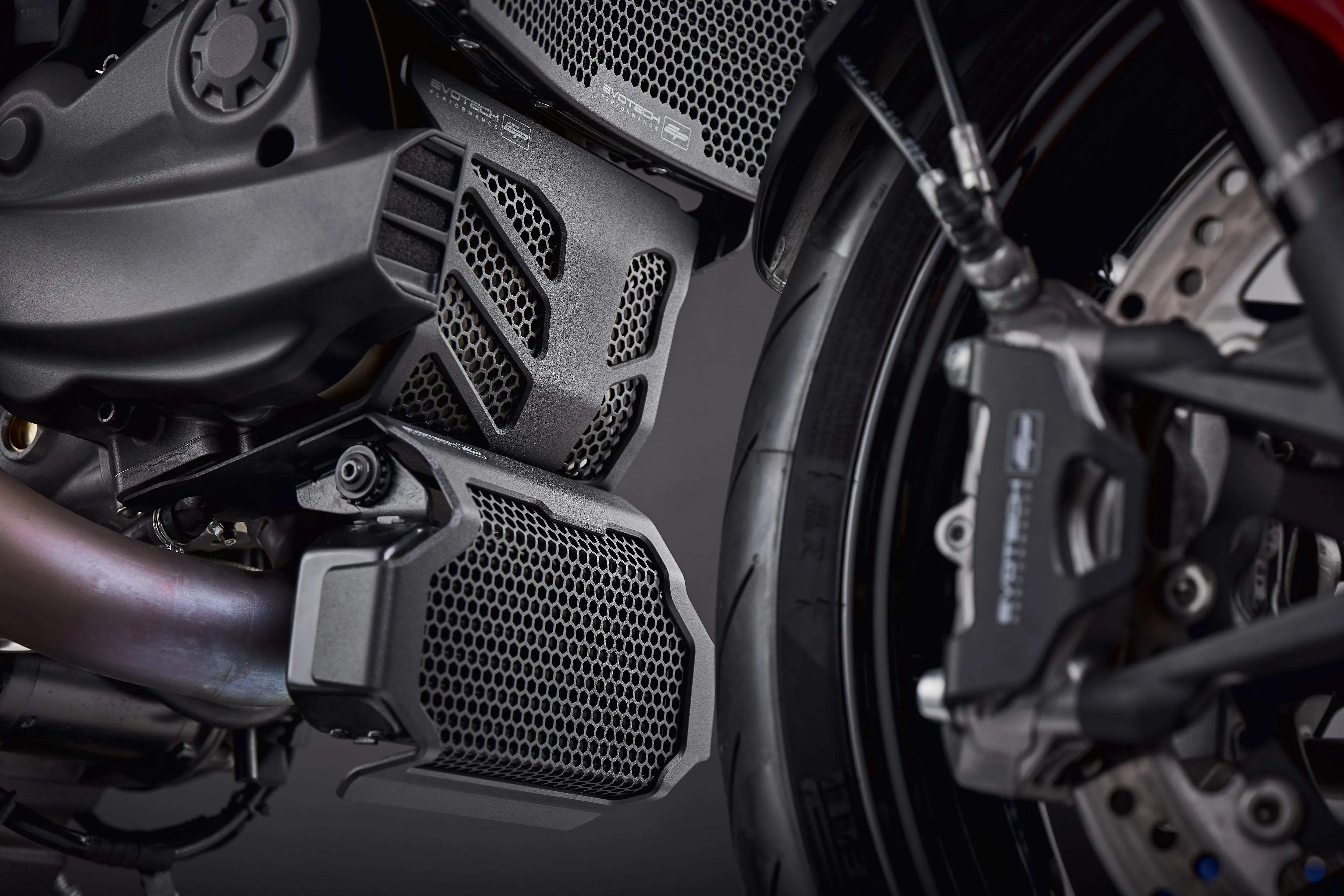 Evotech Ducati Hypermotard 950 RVE Radiator & Engine And Oil Cooler Guard Set (2020+) - Kühlerschutzgitter | Evotech Performance