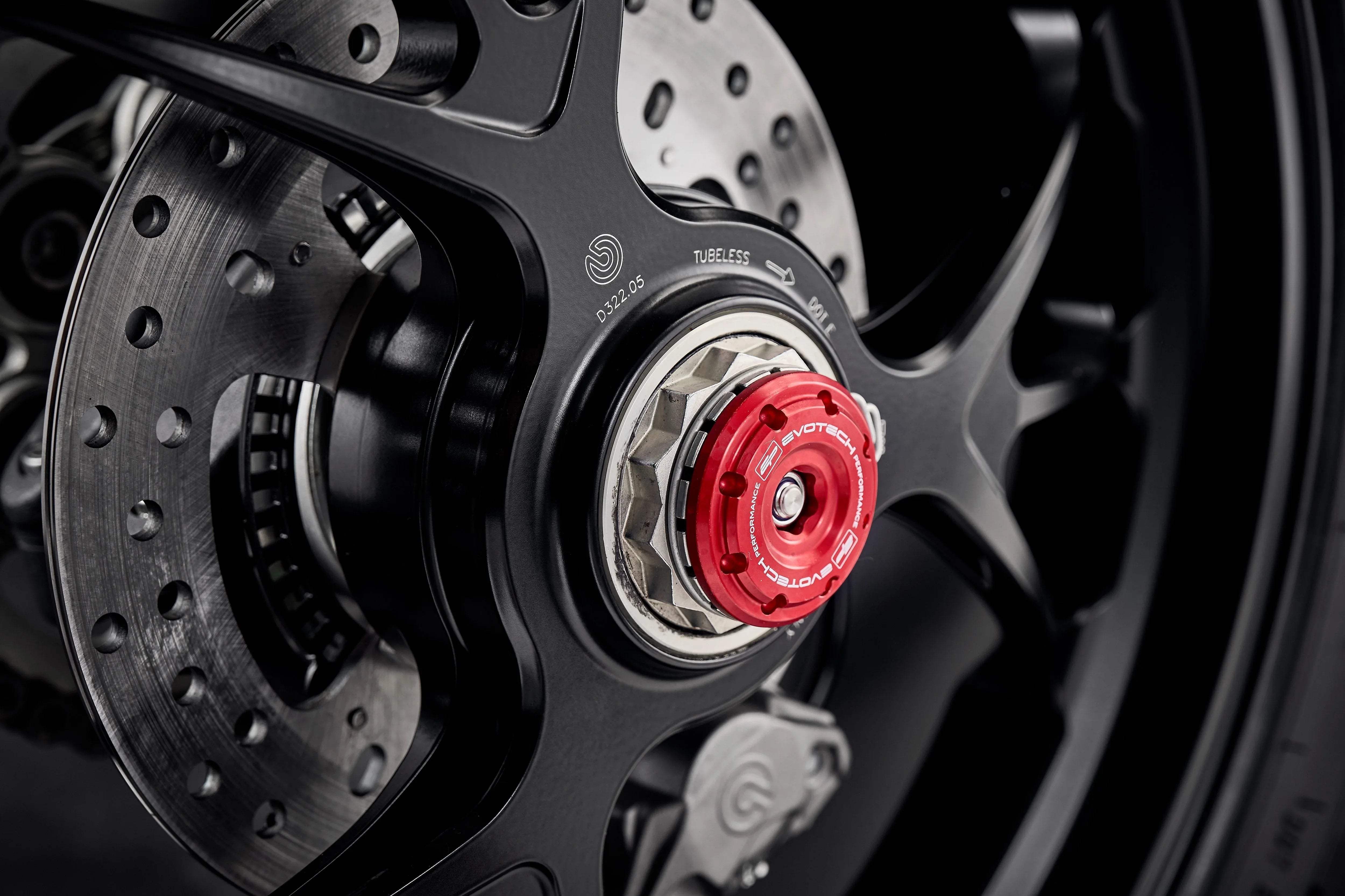 Evotech Performance Rear Spindle Bobbins - Ducati Streetfighter V4 SP (2022 - 2024) - Spindle Bobbins | Evotech Performance