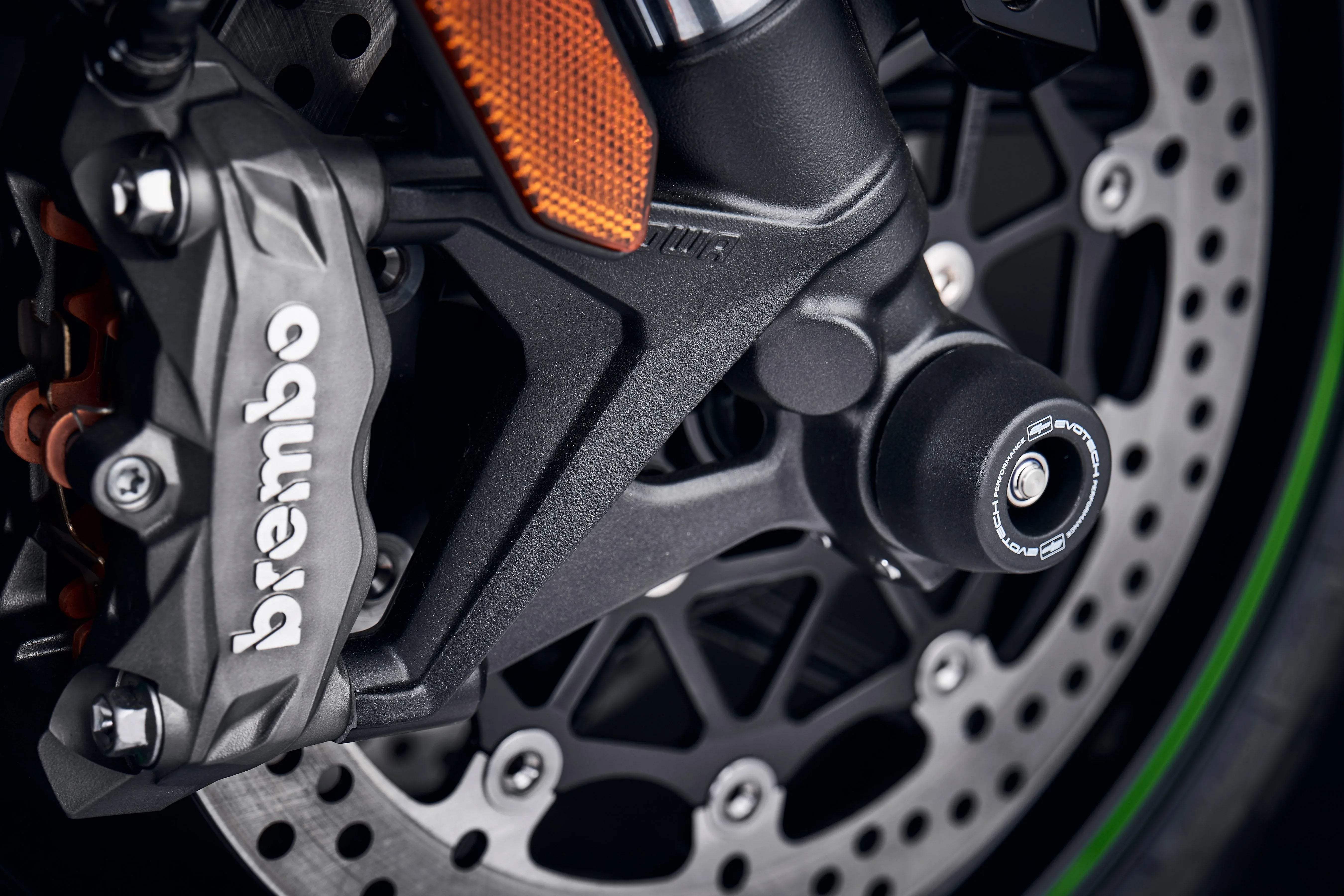 Evotech Front Spindle Bobbins - Kawasaki Z H2 SE (2021+) - Spindle Bobbins | Evotech Performance