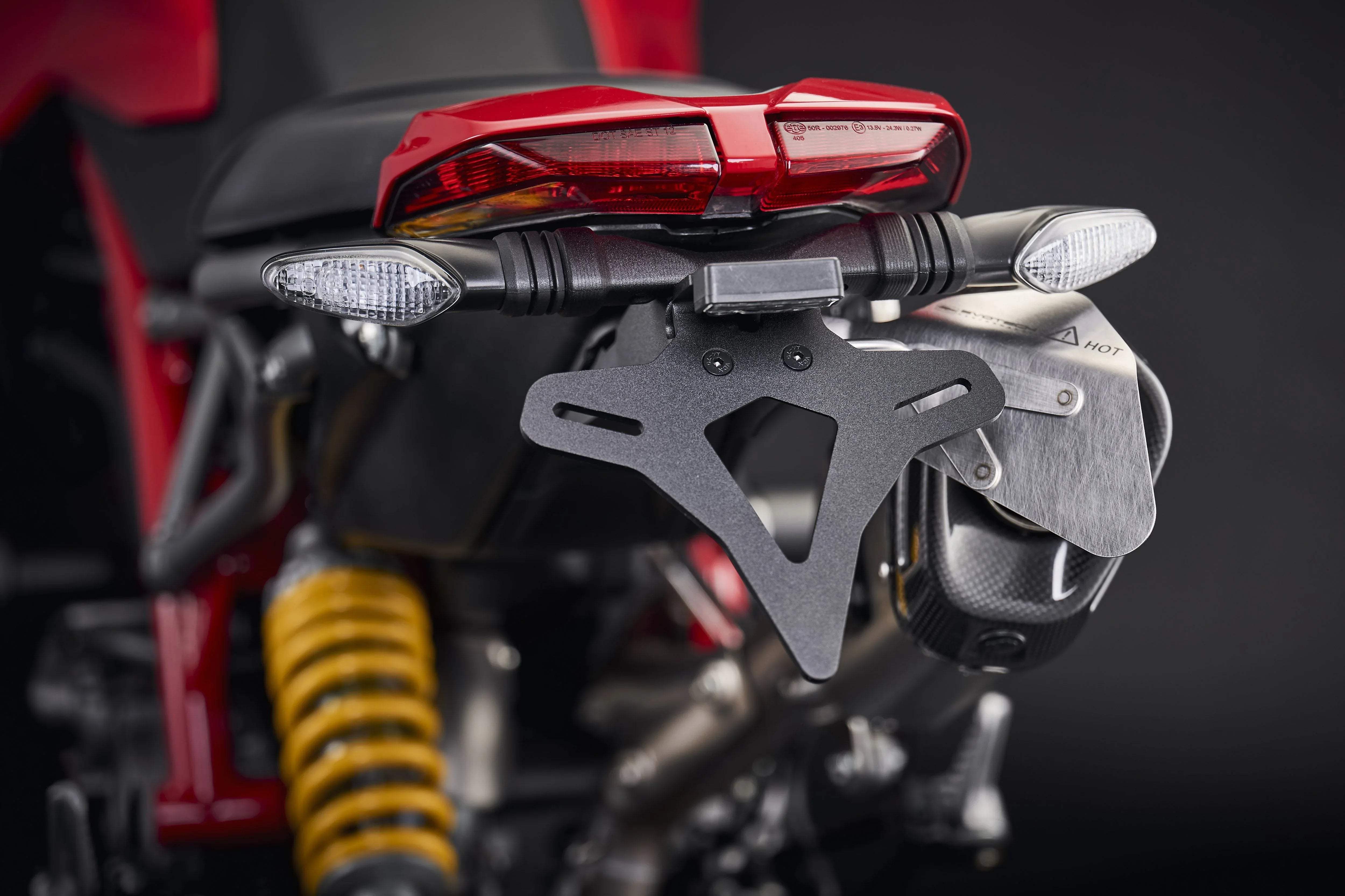 Evotech Ducati Hypermotard 950 SP Tail Tidy (2019+) (Termignoni Single Race Exhaust Compatible) - Kennzeichenhalter | Evotech Performance