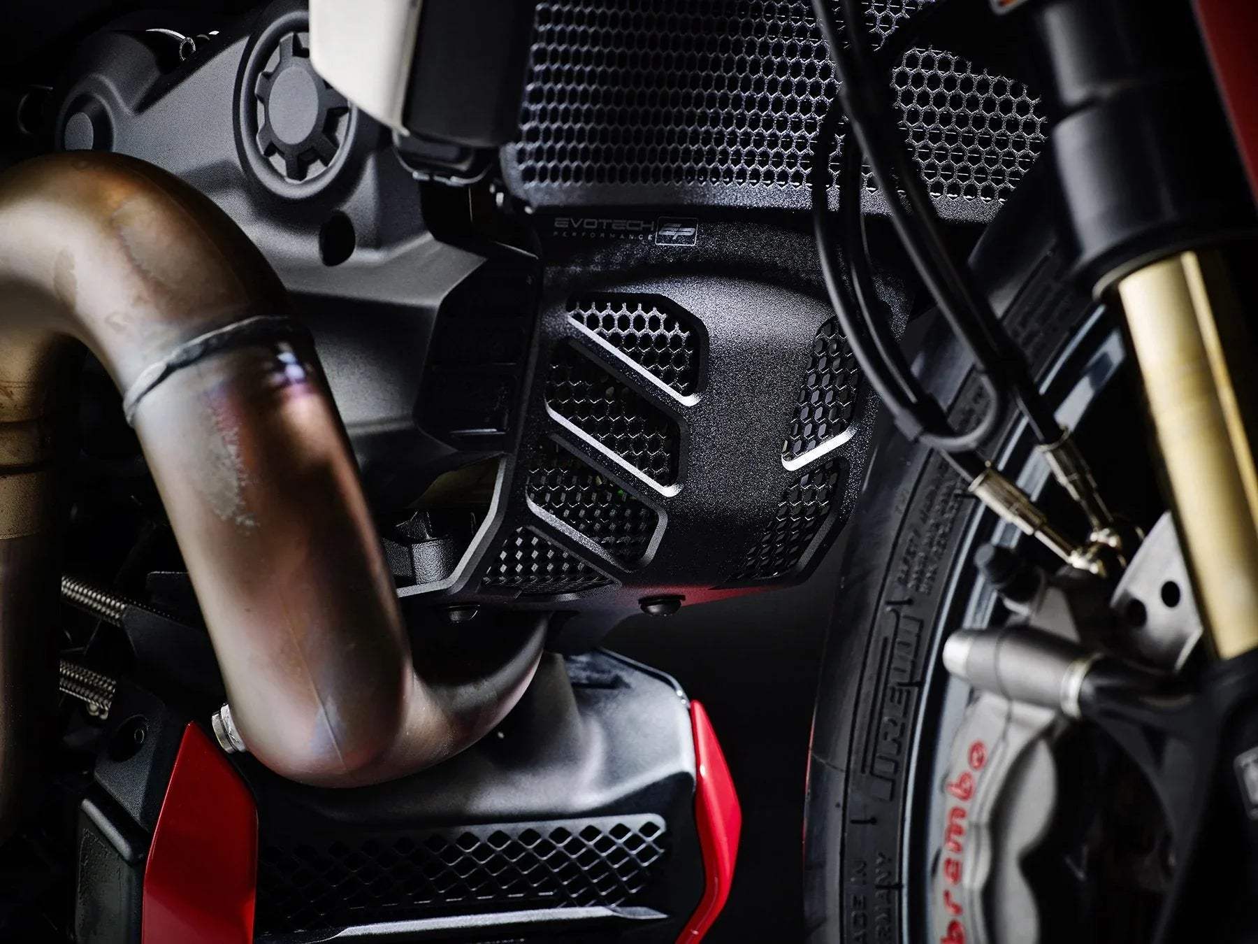 Evotech Ducati Monster 1200 Radiator Oil Cooler and Engine Guard set (2017 - 2021) - Kühlerschutzgitter | Evotech Performance