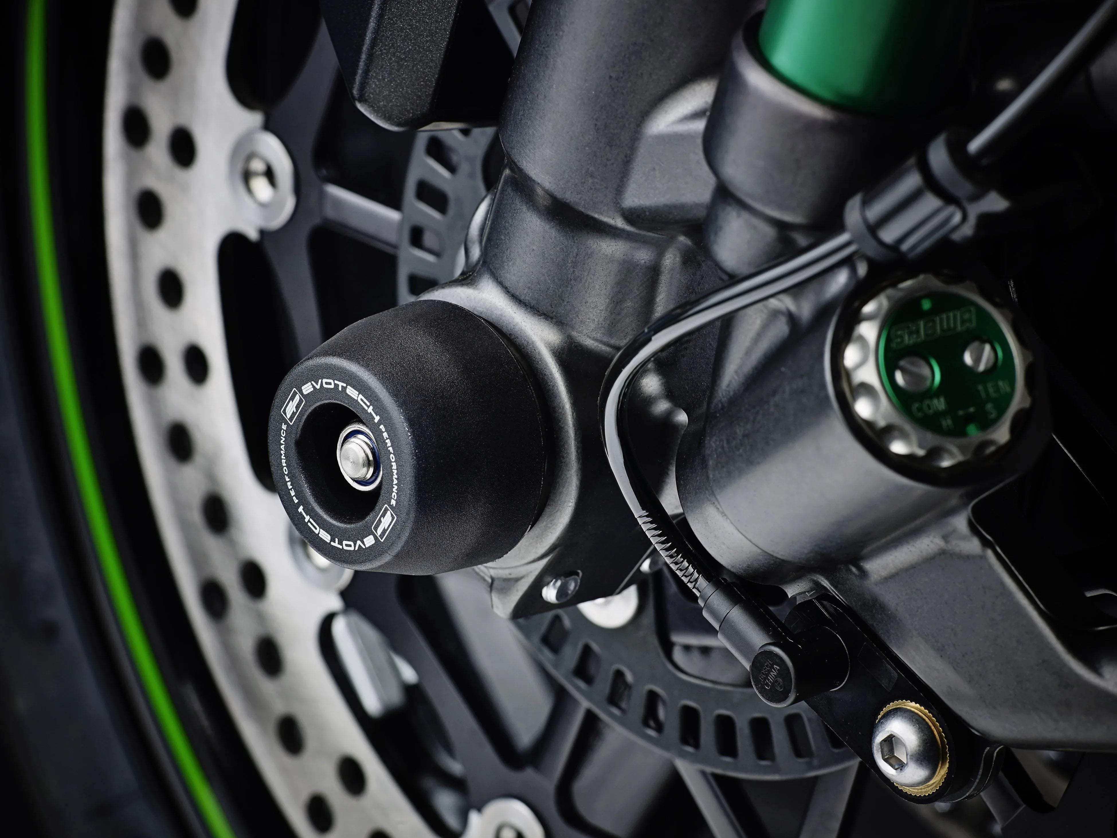 Evotech Front Spindle Bobbins - Kawasaki Ninja H2 SX (2018+) - Spindle Bobbins | Evotech Performance