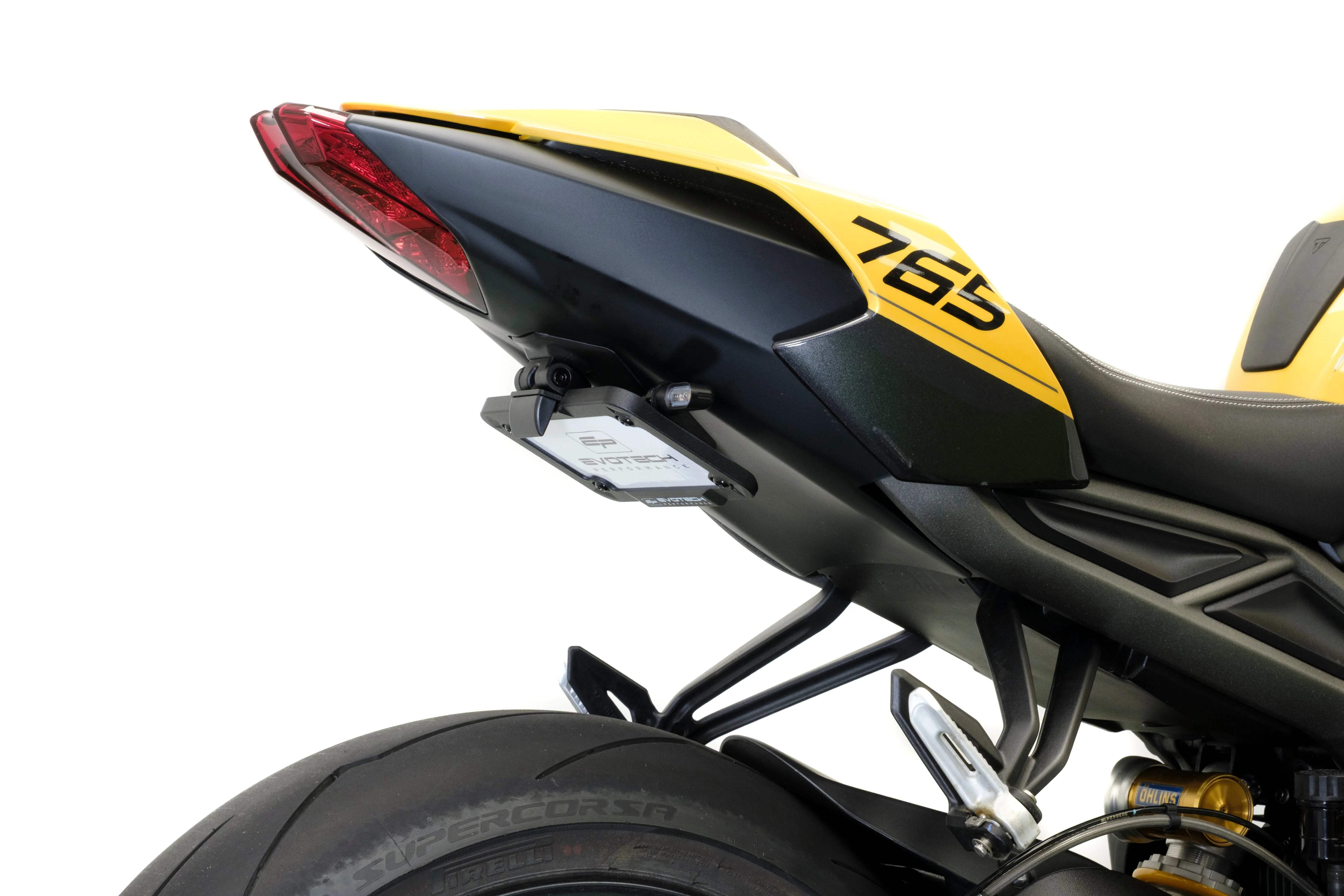 Evotech Dynamic Tail Tidy Including V1 Indicators - Triumph Street Triple 765 Moto2 Edition (2023+) - Kennzeichenhalter | Evotech Performance