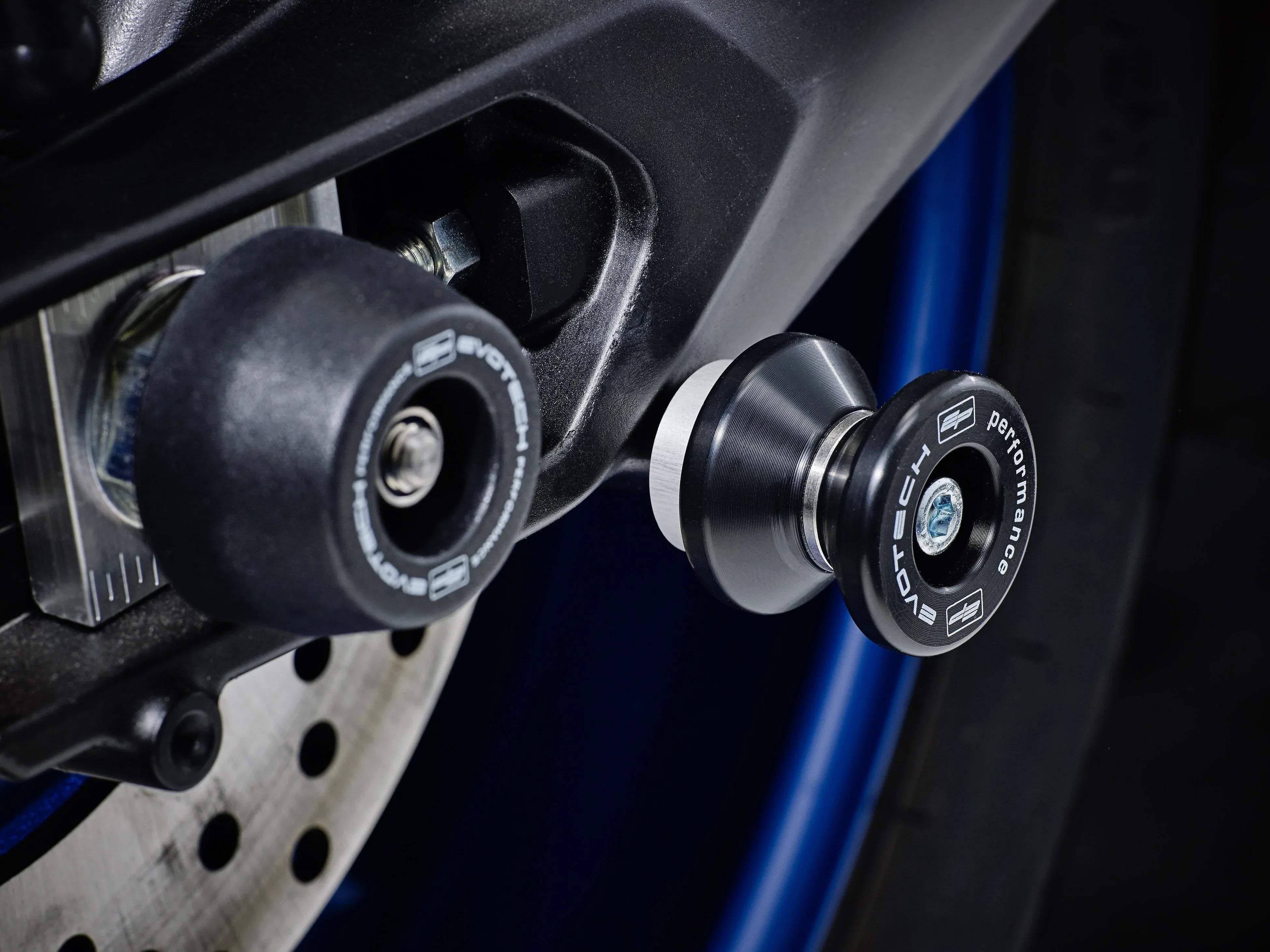 Evotech Paddock Stand Bobbins - Yamaha MT-09 Street Rally (2015-2016) - Alu Bobbins | Evotech Performance